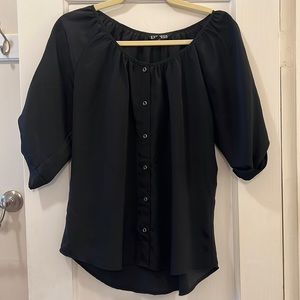 Black Express lightweight button up top